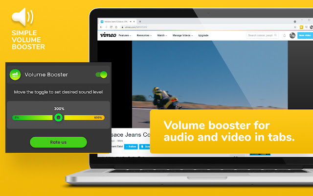 Volume Booster Chrome Extension.