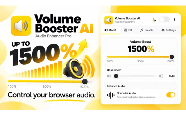 Volume Booster Extension for Chrome and Firefox